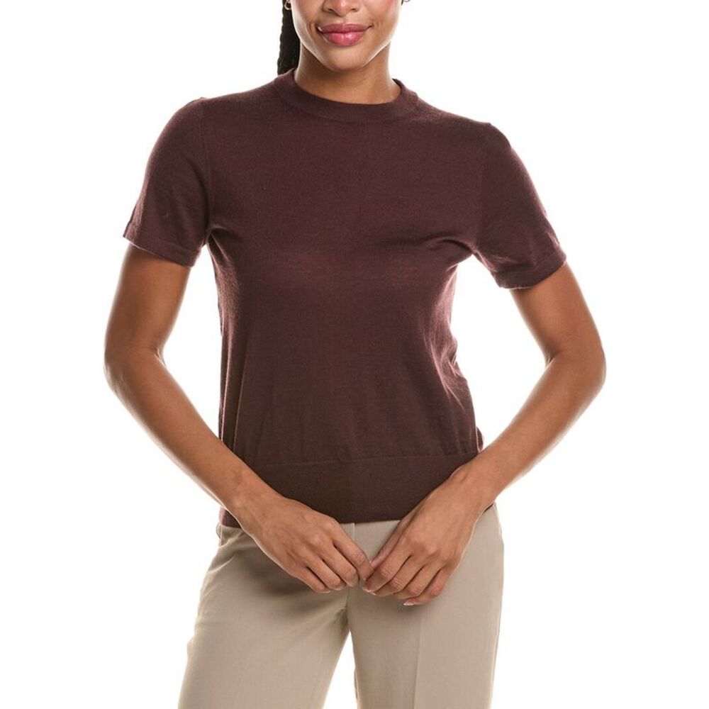 N.Peal Womens  Isla 100% Cashmere T-Shirt, Brown